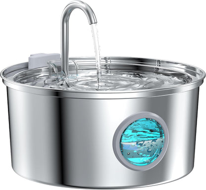 Cat Water Fountain: 108oz/3.2L Cat Fountain - Quiet Water Fountain Indoor Cat - Pet Water Fountain - Water Fountain - Cat Water Fountain Stainless Steel - Vailable for Dogs and Cats - FOFNON