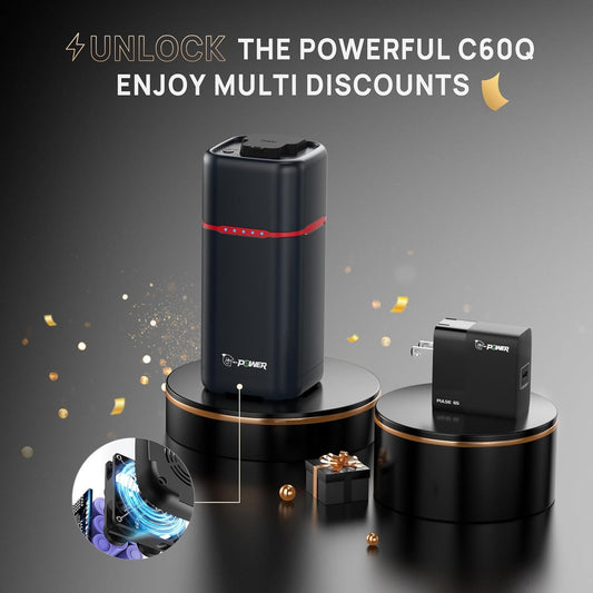 20000mAh/74Wh Portable Power Bank with AC Outlet, 80W (Peak 100W) Laptop Charger, 30W Type-C & USB-A Ports, Fast Charging Lightweight Power Bank for Camping, Home, Outdoor, Emergency Backup