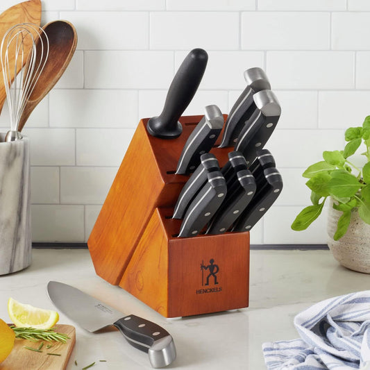 HENCKELS Statement 12 Piece Kitchen Knife Block Set - Professional Cutlery Set, Kitchen Knives Black for Chopping, Slicing, Dicing & Cutting