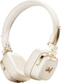 E2 Retro Classic Wireless Bluetooth On-Ear Headphones, Foldable Headset, 90H Playback, 40mm Drivers, Deep Bass, 360° Spatial Sound, Built-in Mic,OOTD 80S 90S (Offwhite)