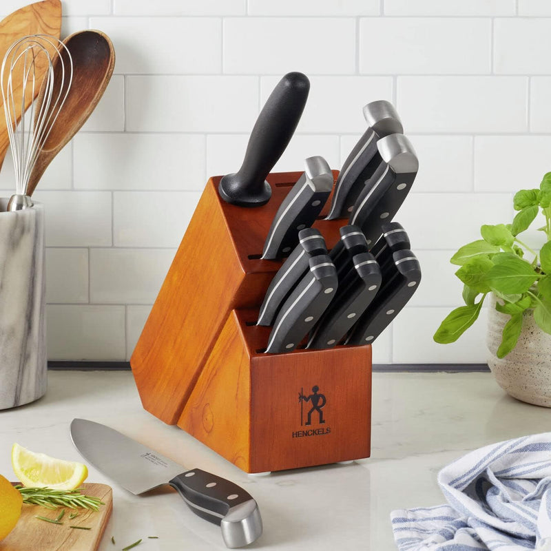 HENCKELS Statement 12 Piece Kitchen Knife Block Set - Professional Cutlery Set, Kitchen Knives Black for Chopping, Slicing, Dicing & Cutting