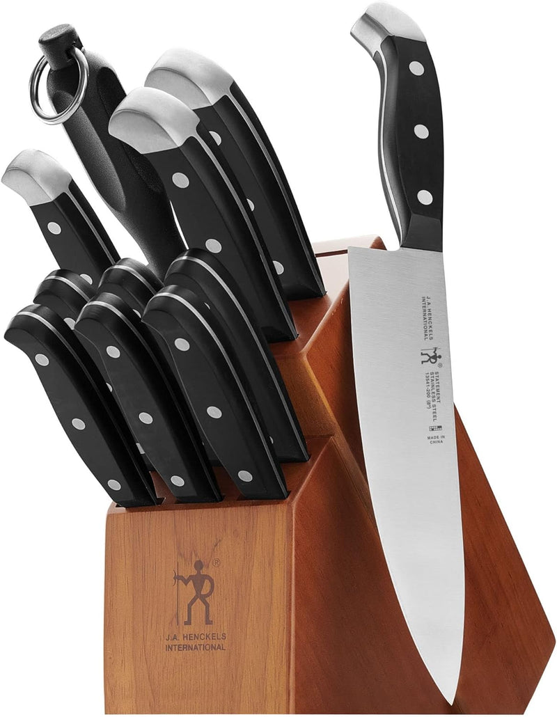 HENCKELS Statement 12 Piece Kitchen Knife Block Set - Professional Cutlery Set, Kitchen Knives Black for Chopping, Slicing, Dicing & Cutting