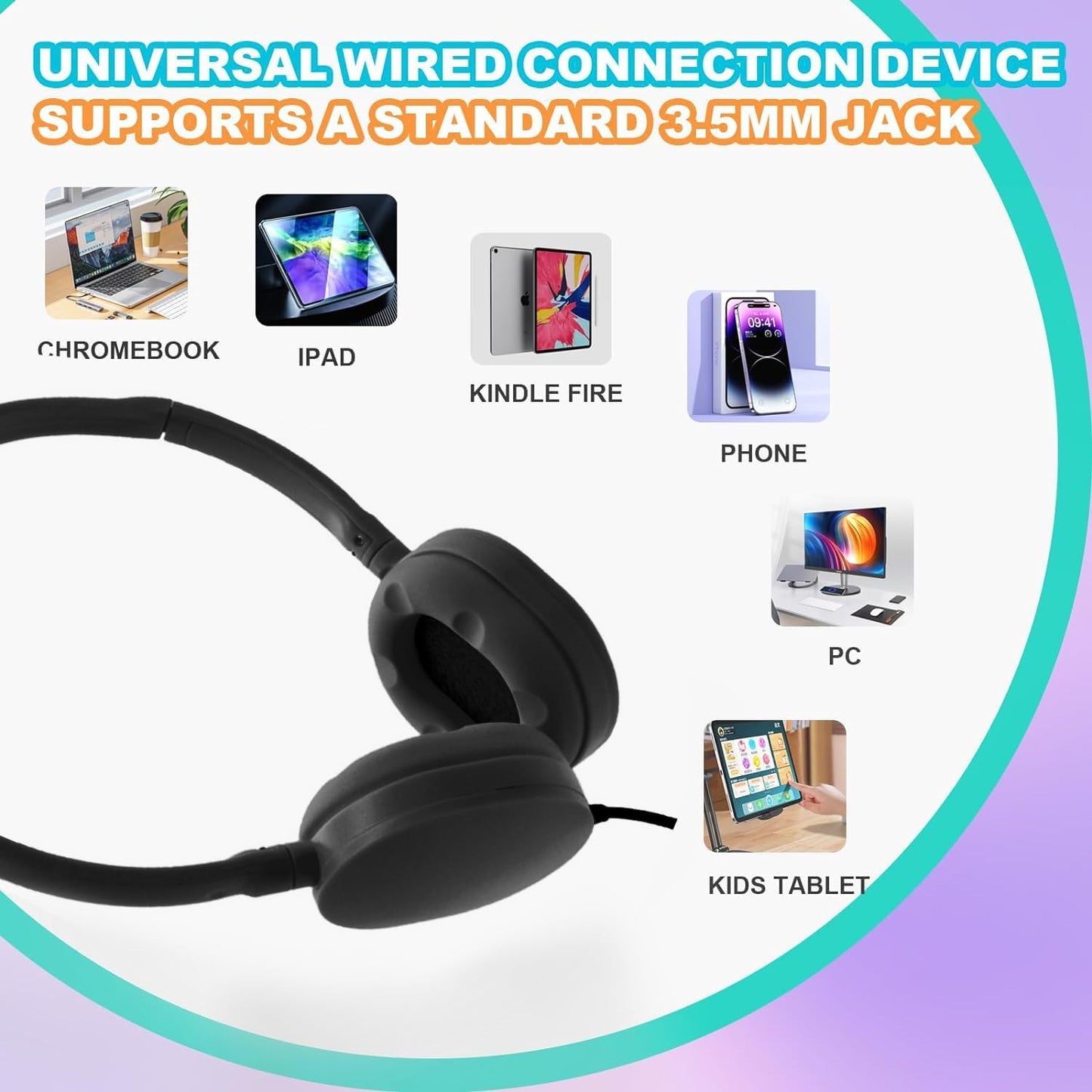 30 Pack Bulk Headphones for Classroom School, Durable Wholesale Wired Headphones for Kids Student Boys Girls Adults