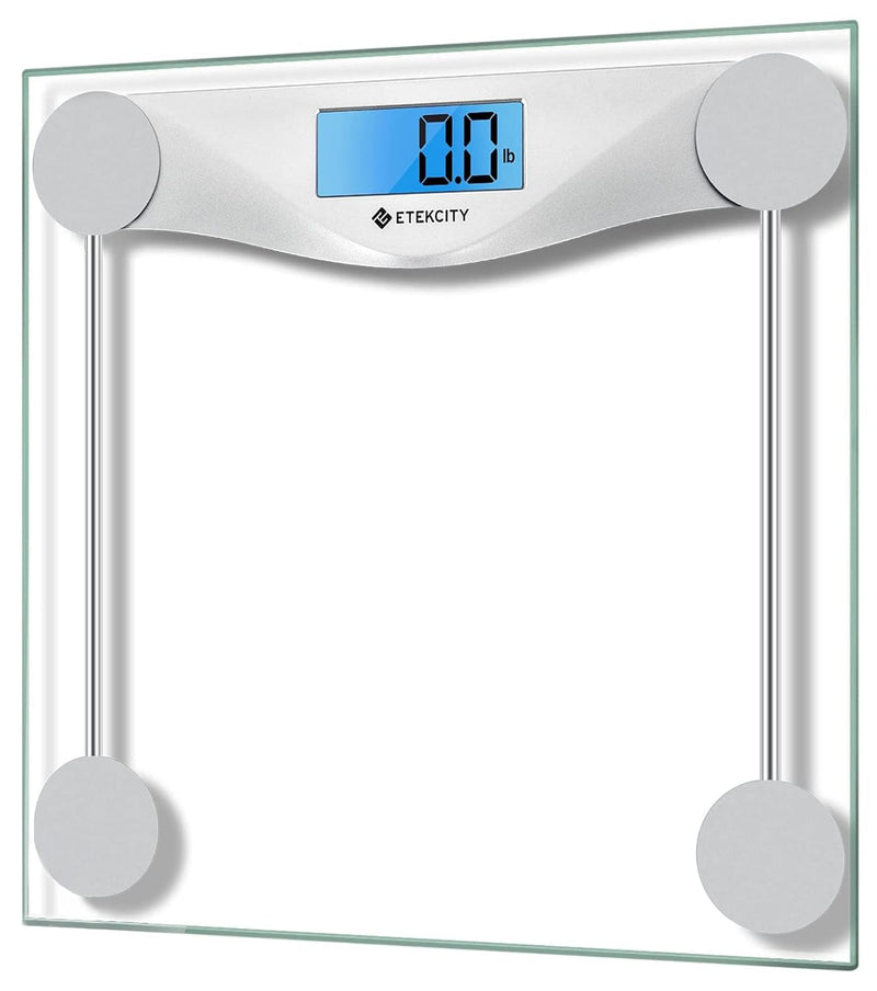 Etekcity Digital Body Weight Bathroom Scale, Large Blue LCD Backlight Display, High Precision Measurements,6mm Tempered Glass, 400 Pounds
