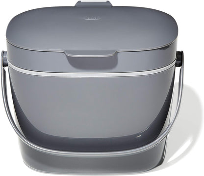 NEW OXO Good Grips Easy-Clean Compost Bin - 1.75 GAL/6.62 L | Charcoal