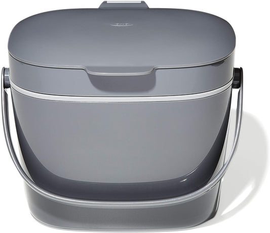 NEW OXO Good Grips Easy-Clean Compost Bin - 1.75 GAL/6.62 L | Charcoal