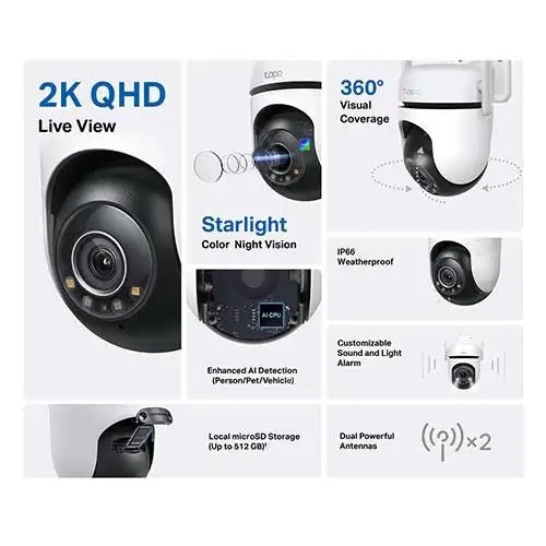TP-Link Tapo Outdoor Pan/Tilt Wi-Fi Camera (C520WS) - PuriLite