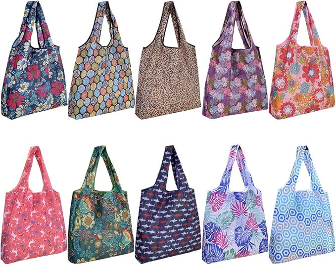 10 Pack Reusable Grocery Shopping Bags
