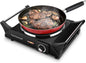 Techwood Hot Plate Portable Electric Stove 1500W Countertop Single Burner with Adjustable Temperature & Stay Cool Handles, 7.5” Cooktop for Dorm Office/Home/Camp, Compatible for All Cookwares