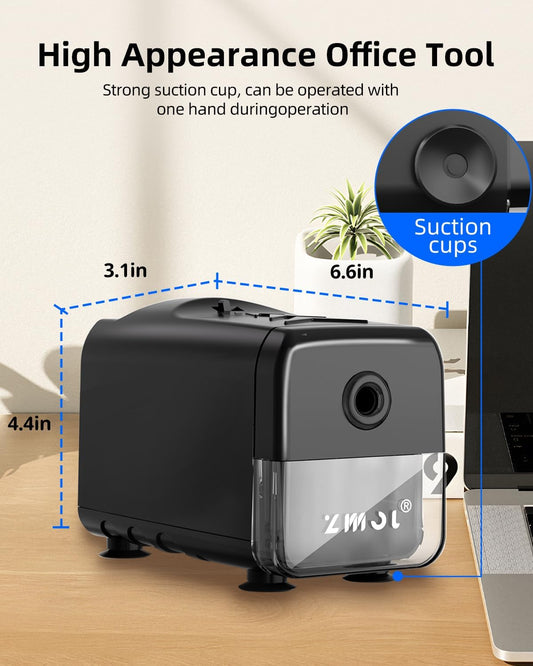 Zmol Electric Pencil Sharpener, Heavy Duty Classroom Pencil Sharpener, UL Listed Professional Pencil Sharpener for 6-8 mm No. 2/Colored Pencils with Stronger Spiral Blade, School Pencil Sharpener