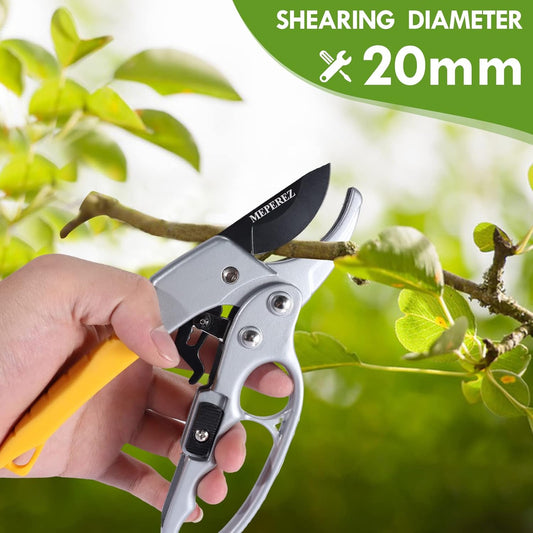MEPEREZ Outdoor & Yard Garden Clippers, Cutting Work 3 Times Easier, Arthritis Weak Hand Snips, Gardening Gift