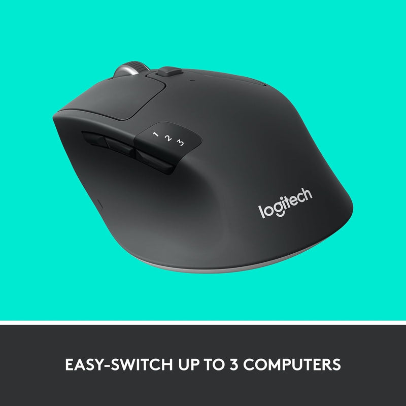 Logitech M720 Triathlon Multi-Device Wireless Mouse, Bluetooth, USB Unifying Receiver, 1000 DPI, 6 Programmable Buttons, 2-Year Battery, Compatible with Laptop, PC, Mac, iPadOS - Black