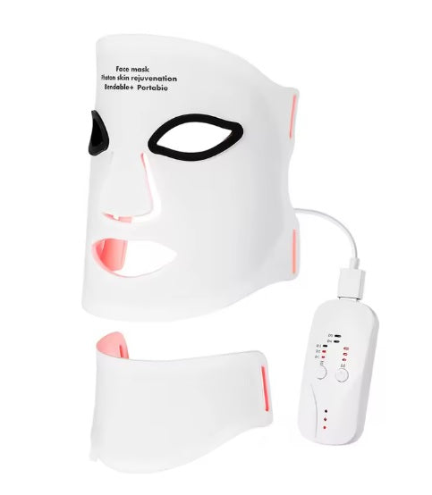 Purilite Select 7 Color LED Facial Mask and Neck Beauty Device – Silicone Skin Rejuvenation Mask for Skin Tightening, Anti-Wrinkle Care and Facial Treatment - PuriLite