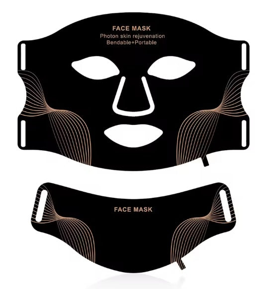 Purilite Select 7 Color LED Facial Mask and Neck Beauty Device – Silicone Skin Rejuvenation Mask for Skin Tightening, Anti-Wrinkle Care and Facial Treatment - PuriLite
