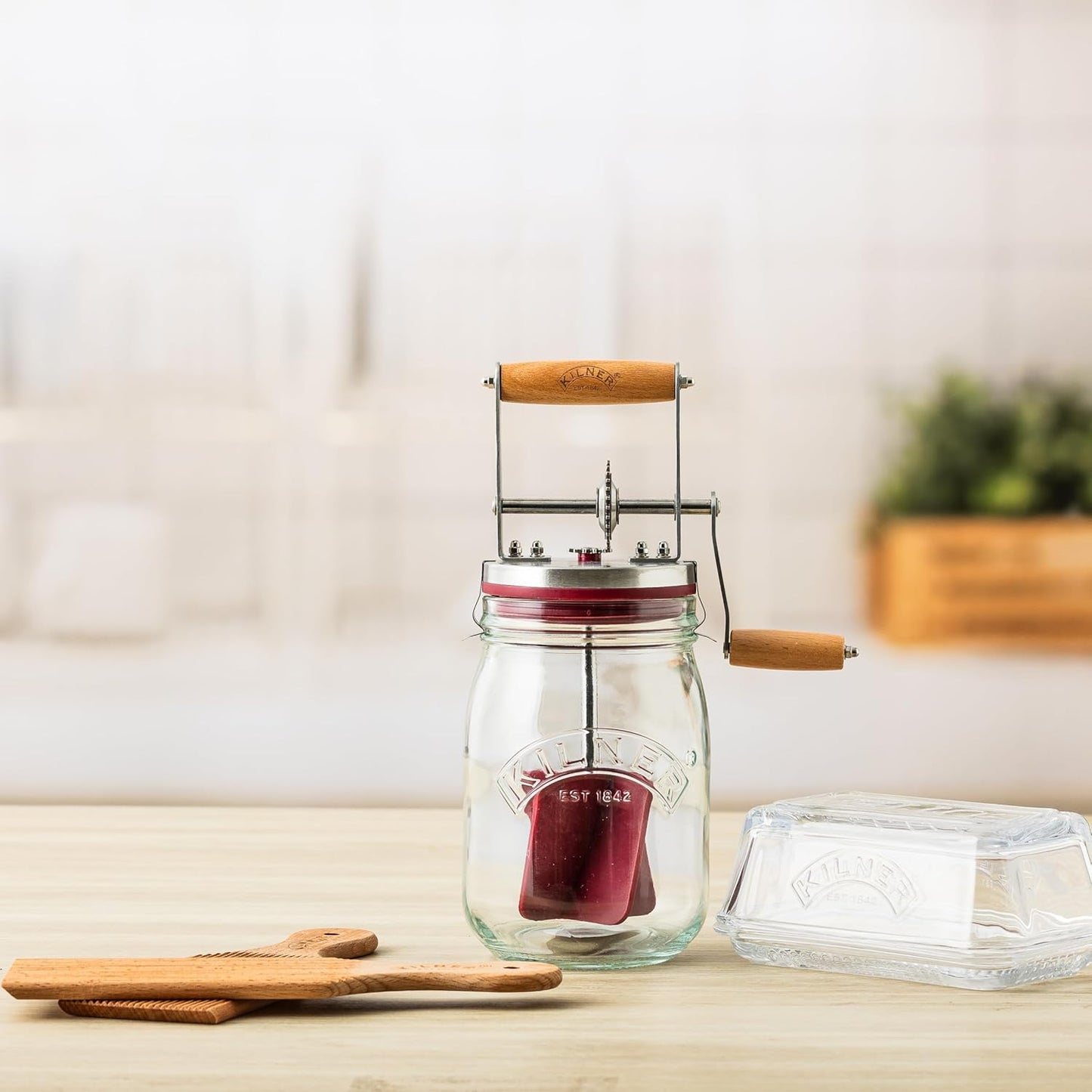 Kilner KLN21758 Butter Churner 800ml, 800ml, Clear (25.348)