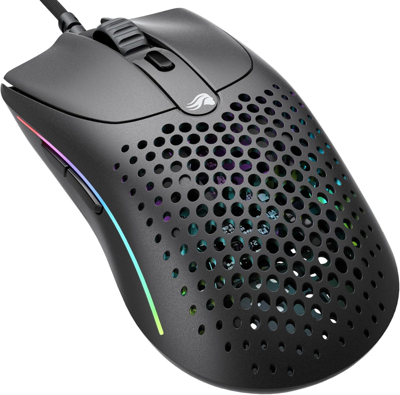 Glorious Gaming Model O 2 Wired Gaming Mouse - 59g Ultralight, FPS, 26,000 DPI, Motion Sync, 80M Click Rated Switches, 6 Programmable Buttons, Ambidextrous, RGB, PTFE Feet - Black