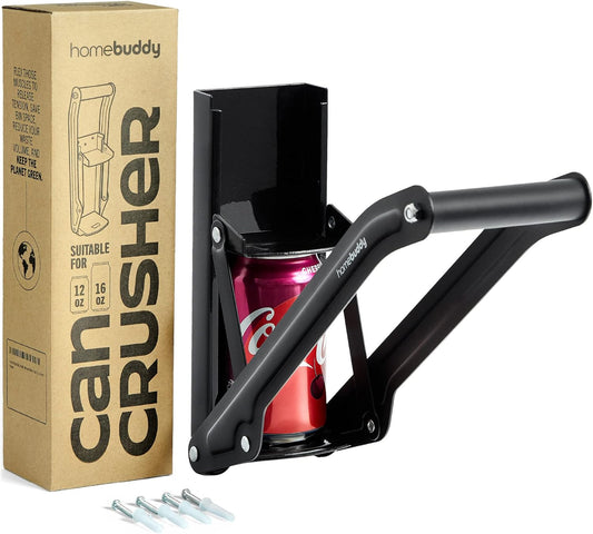 HomeBuddy Can Crusher for Recycling - 12 Oz. and 16 Oz. Can Crusher Wall Mounted for Aluminum Can Crusher, Soda Can Smasher for Recycling, Beer Can Crusher for Recycling Can - Mounting Rivets Included