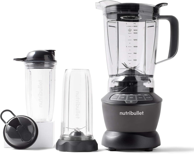 NutriBullet ZNBF30500ZC Blender Combo 1200 Watt, with Single Serve Cups, Dark Gray