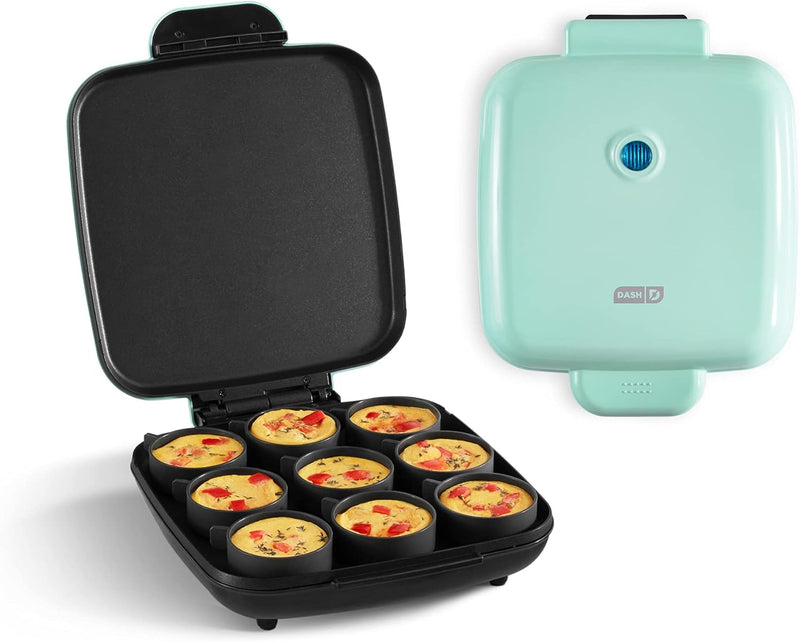 DASH Sous Vide Style Family Size Egg Bite Maker for Breakfast Bites, Sandwiches, Healthy Snacks or Desserts, Keto & Paleo Friendly (9 Servings), Aqua