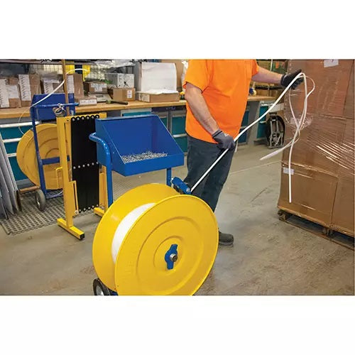 Strapping Dispenser, Polyester/Steel/Polypropylene Straps, 16"/8" Core Dia., 3"/8"/6" Roll Width