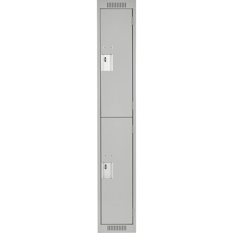 Clean Line™ Lockers, 2 -tier, 12" x 18" x 72", Steel, Grey, Rivet (Assembled)