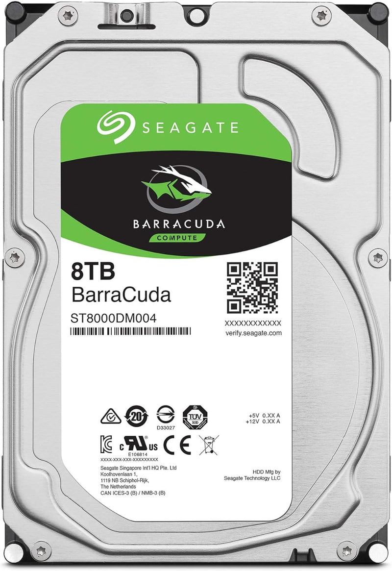 Seagate BarraCuda 8TB Internal Hard Drive HDD – 3.5 Inch Sata 6 Gb/s 5400 RPM 256MB Cache for Computer Desktop PC – Frustration Free Packaging (ST8000DMZ04)