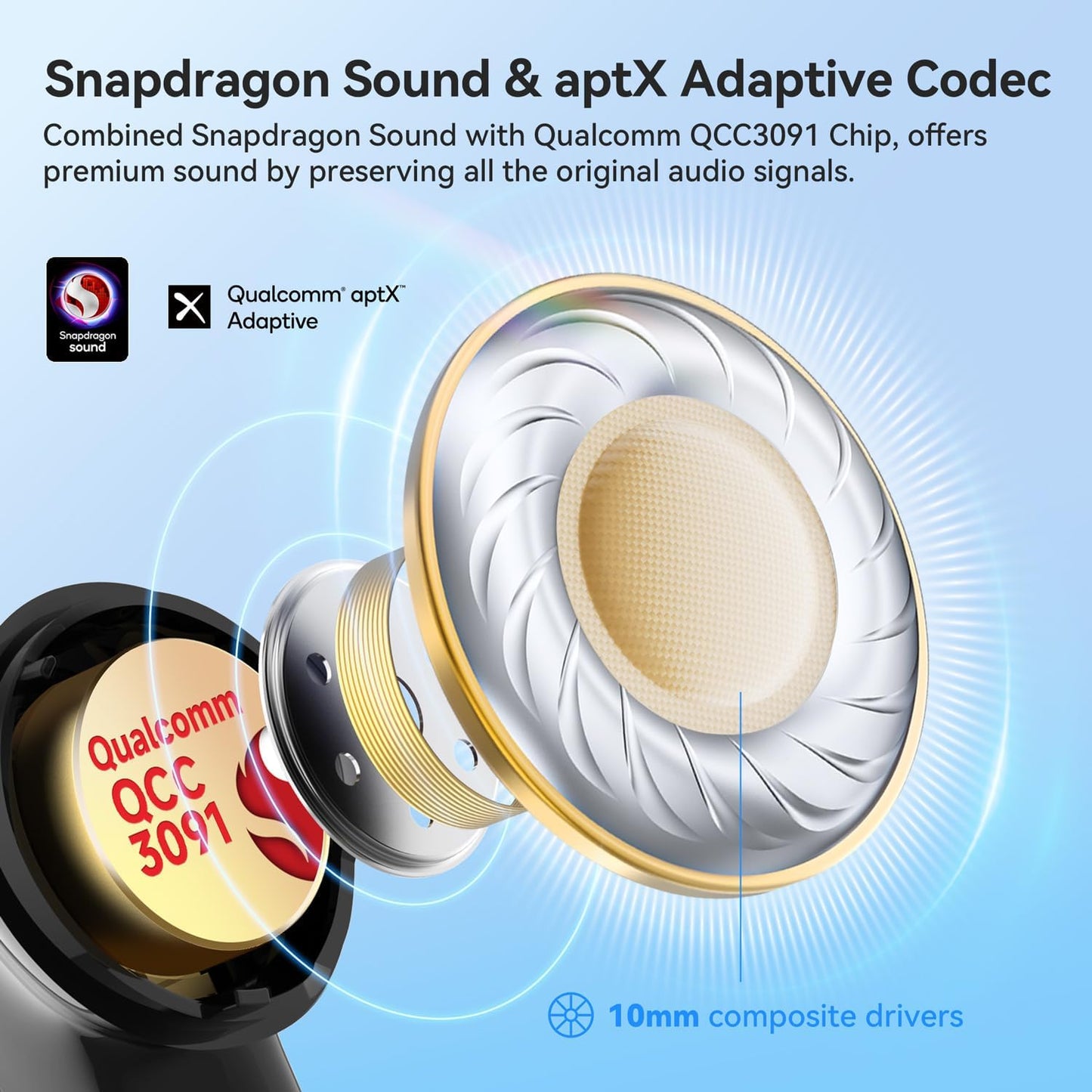 EarFun Air Pro 4 - Adaptive Hybrid ANC Wireless Earbuds, aptX™ Lossless, LDAC, 52H Playtime, Bluetooth 5.4
