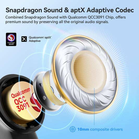 EarFun Air Pro 4 - Adaptive Hybrid ANC Wireless Earbuds, aptX™ Lossless, LDAC, 52H Playtime, Bluetooth 5.4 - PuriLite