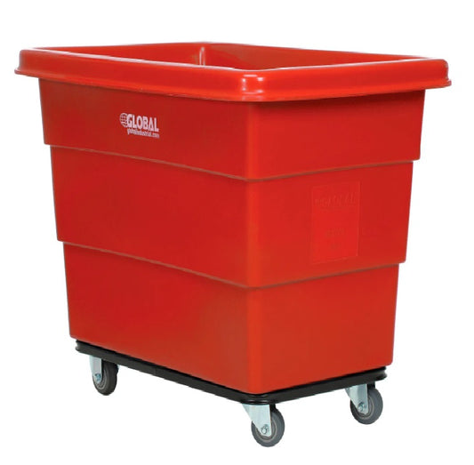 Global Industrial™ Plastic Bulk Box Truck, 8 Bushel, Steel Chassis Base, Red - PuriLite