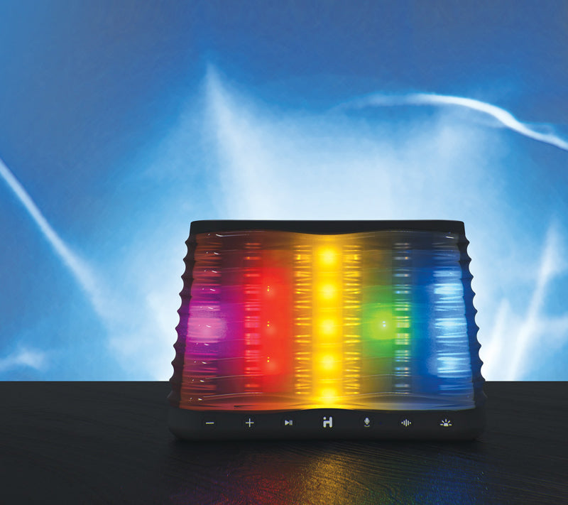 iHOME iBT751 - Bluetooth Speaker with Color-Changing Lights, Smart Assistant, 10W Stereo Sound - PuriLite