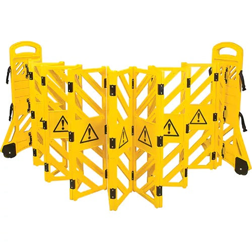 Portable Mobile Barrier, 40" H x 13' L, Yellow - PuriLite