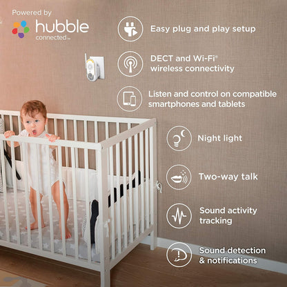 Motorola MBP164CONNECT Audio Baby Monitor - Portable WiFi Smart Intercom and Night Light for Child - 900-Foot Radio Range - 2-Way Talk Communication, Soothing Sounds, Lullabies, Audiobooks