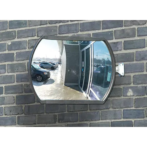 Roundtangular Convex Mirror with Telescopic Arm, 18" H x 26" W, Indoor/Outdoor - PuriLite