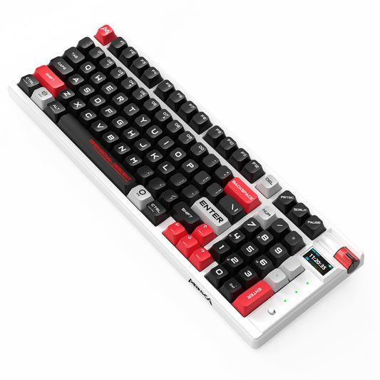 Monka - KG991W Mechanical Gaming Keyboard - 97 Keys with Display Screen - Tri-Mode Connectivity - 4000mAh Battery