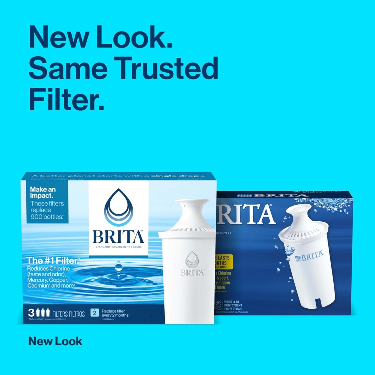Brita Standard Replacement Filter, Reduces Contaminants while keeping healthy minerals, Certified by WQA to reduce Chlorine for improved taste, Made without BPA, Replace after 151 litres, 3 Count