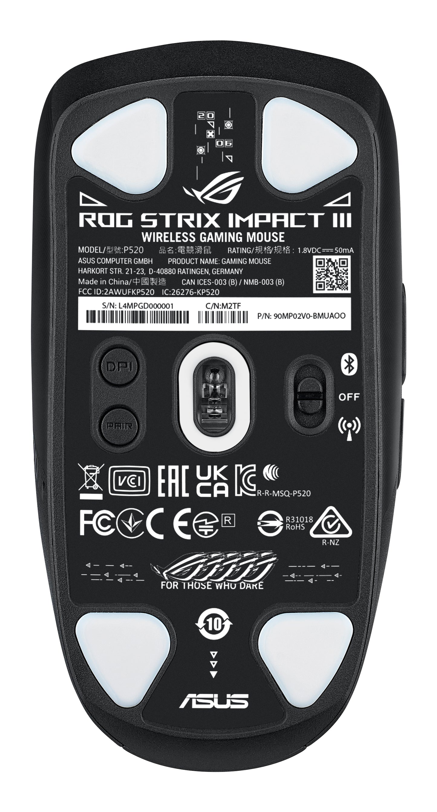 ASUS - ROG Strix Impact III Wireless Gaming Mouse - 36,000 DPI AimPoint Sensor - SpeedNova Wireless - 57g Lightweight