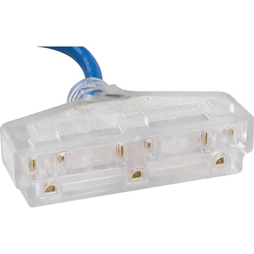 TPE-Rubber Extension Cord with Light Indicator, All-Weather, SJEOW, 14/3 AWG, 15 A, 3 Outlet(s), 50'