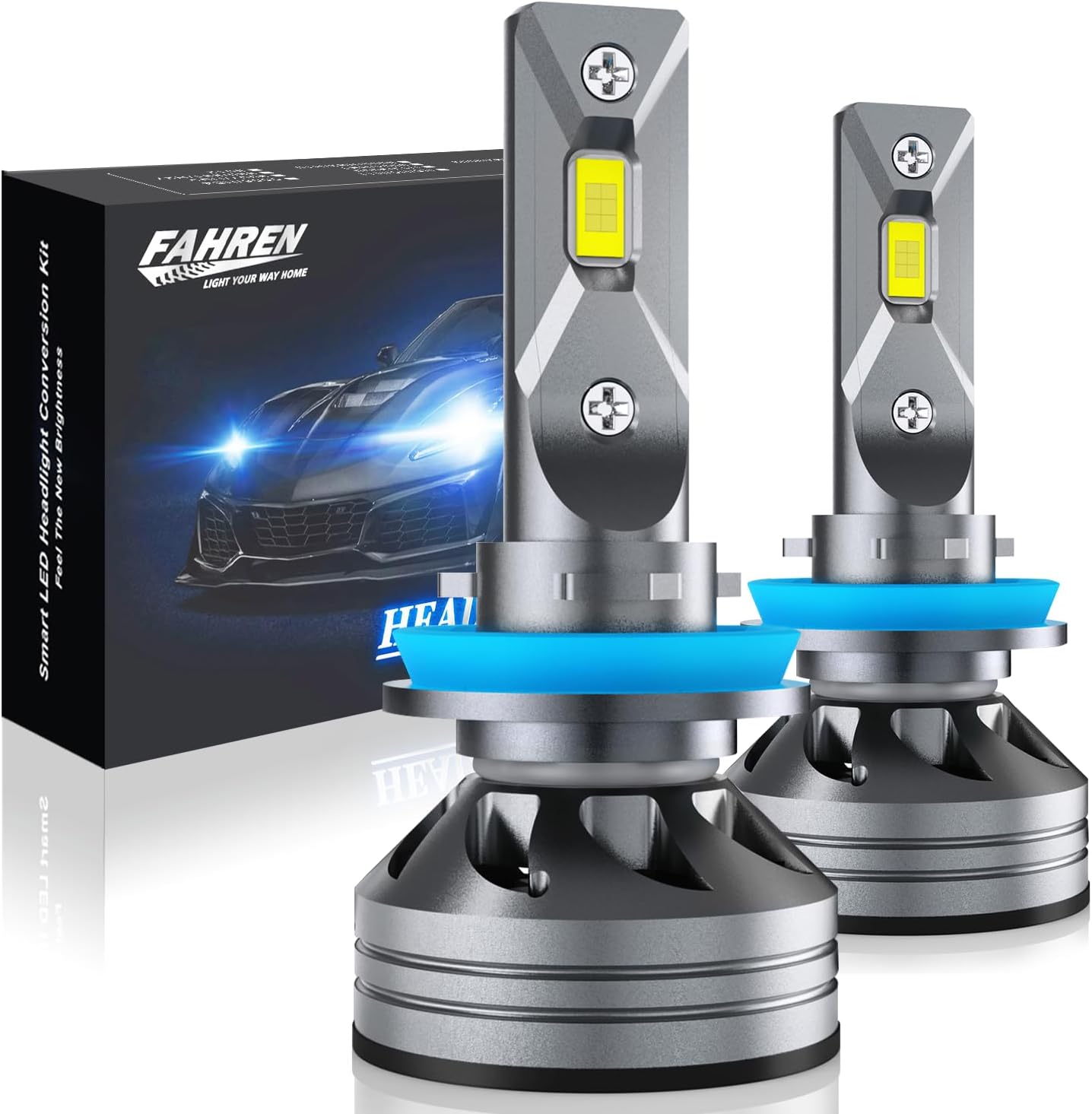 H11/H9/H8 LED Headlight Bulb, 33000 Lumen Super Bright LED Fog Light Bulbs 6500K Cool White IP68 Waterproof, Pack of 2