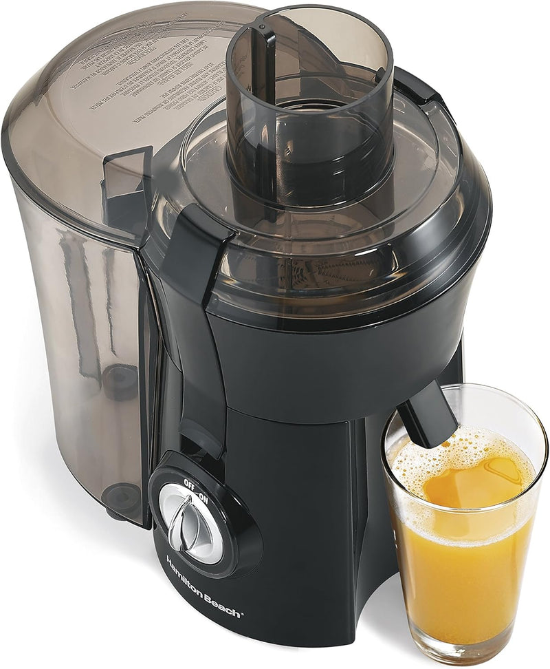 Hamilton Beach Juicer Machine, Big Mouth Large 3 inch Feed Chute for Whole Fruits and Vegetables, Easy to Clean, Centrifugal Extractor, BPA Free, 800W Motor, Black