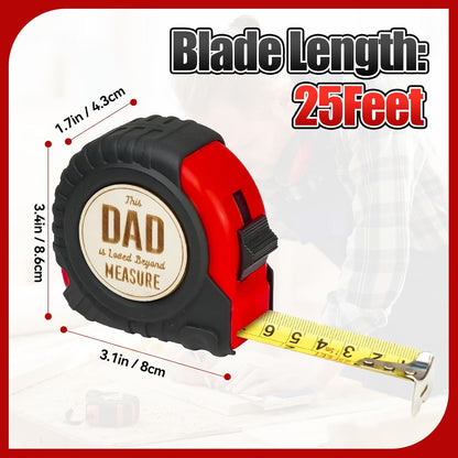 Father's Day Gifts for Dad, Personalized Engraved Tape Measure, Christmas Birthday Fathers Day Gift Ideas from Daughter Son, Woodworking Carpenter Tool Gifts for Men Step Dad