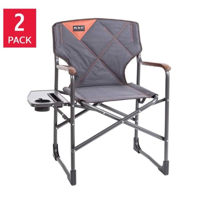 Mac Sports Folding Director Camping Chair, 2-Pack
