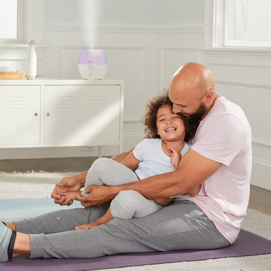 Vicks VUL500C 3-in-1 SleepyTime Ultrasonic Humidifier Diffuser Night-Light, Small Humidifier for Baby, Bedroom, Office Desk, with Variable Output Control, Scent Pad Slots, Auto Shut-Off, 2.3L/0.6Gal - PuriLite