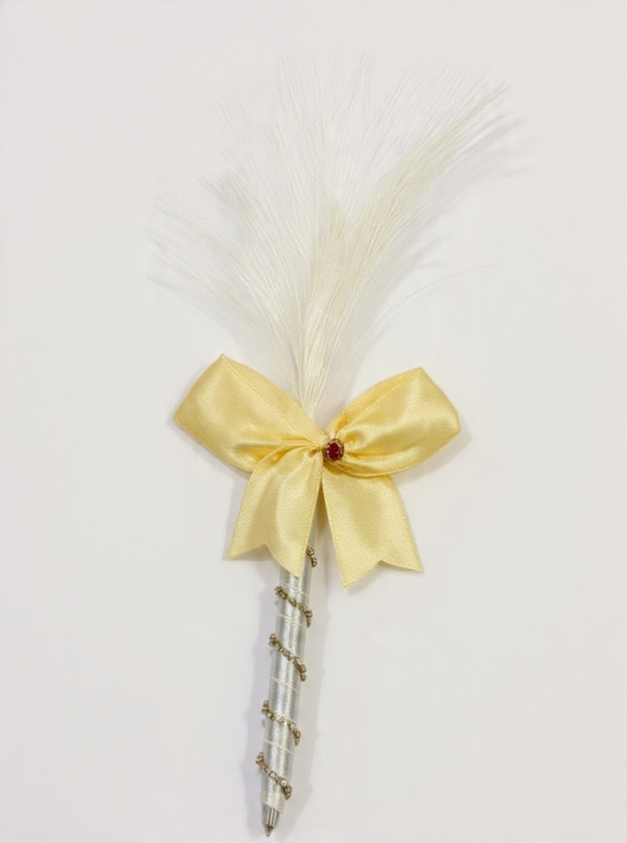 Large Luxury Handmade Nikah Signing Pen | Peacock Feather Wedding Keepsake Bridal Gift
