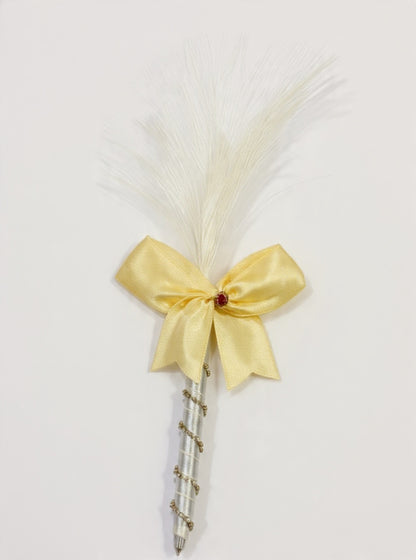 Large Luxury Handmade Nikah Signing Pen | Peacock Feather Wedding Keepsake Bridal Gift