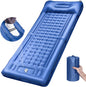 Camping Sleeping Pads，Extra Thick 5 Inch Inflatable Sleeping Mat with Pillow Built-in Pump，Oversized Mattress Super Portable Backpacking Sleeping Pad (Blue, Single)
