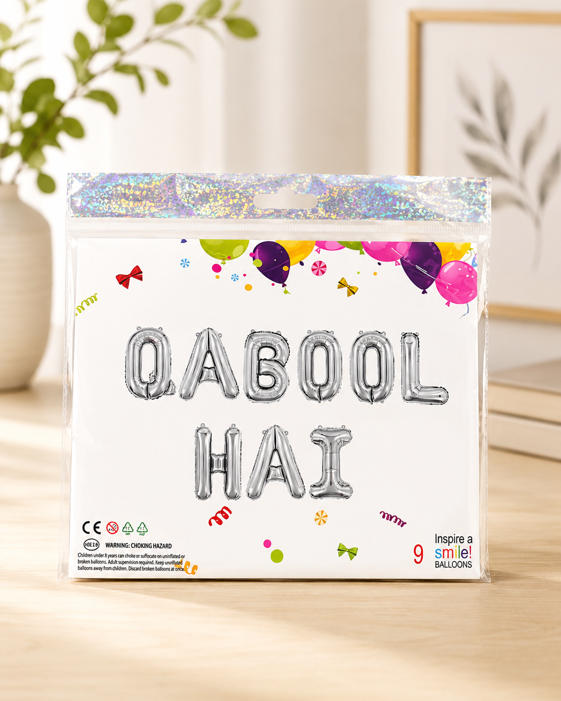 Premium Quality Foil Balloons | Qabool Hai, Dholki & Umrah Mubarak | Party Decorations