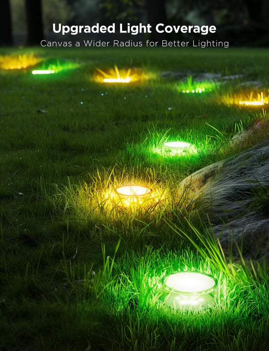 Govee Outdoor Ground Lights 2, 100ft Outdoor Lights for Patio, 30 Pack RGBIC Pathway Lights with 100LM Warm White, IP67 Waterproof for Garden, Splitter Connector, Works with Alexa, Google Assistant