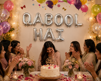Premium Quality Foil Balloons | Qabool Hai, Dholki & Umrah Mubarak | Party Decorations