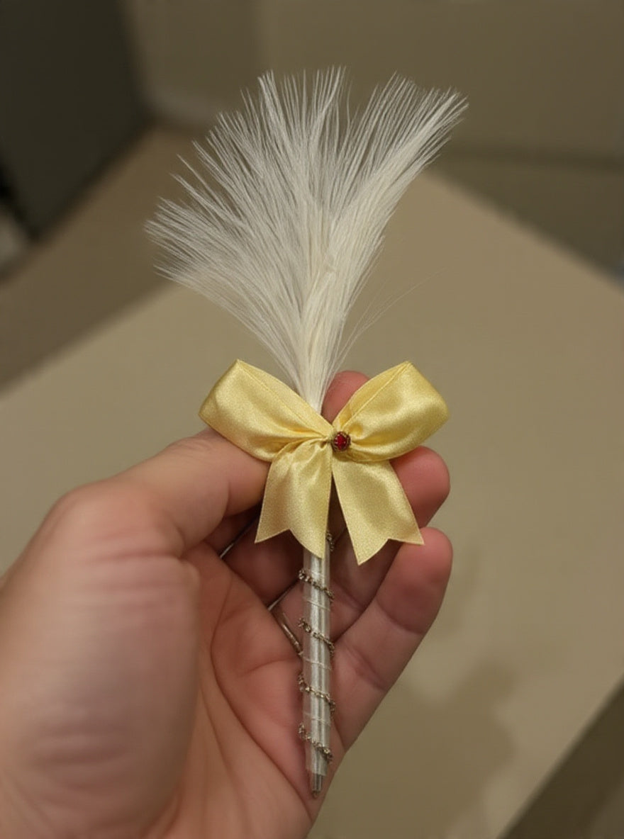 Large Luxury Handmade Nikah Signing Pen | Peacock Feather Wedding Keepsake Bridal Gift