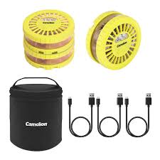 Camelion Rechargeable LED Road Flares 3-Pack – 360° Emergency Warning Lights, 9 Flash Modes with SOS, Magnetic & Hook Mount - PuriLite